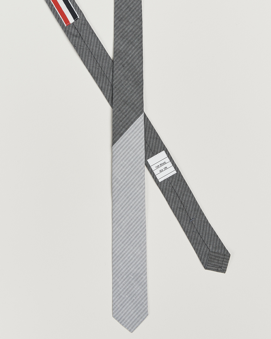 Uomini | Cravatte | Thom Browne | Uni Stripe Tie Light Grey
