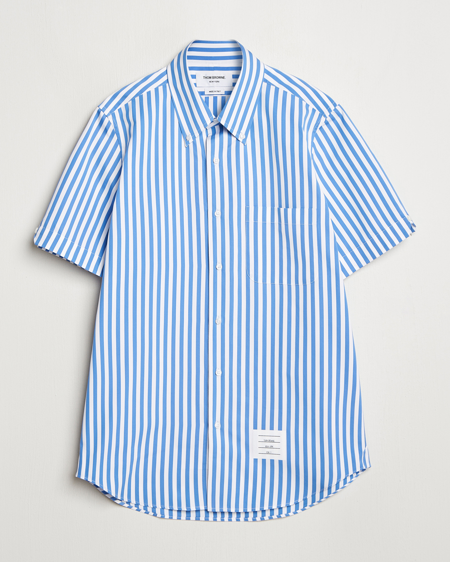 Uomini | Camicie | Thom Browne | Short Sleeve Button Down Shirt Medium Blue