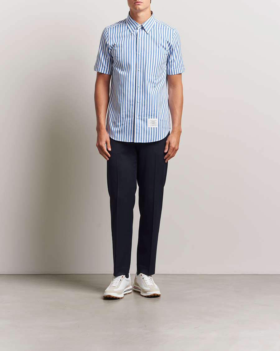 Uomini | Camicie | Thom Browne | Short Sleeve Button Down Shirt Medium Blue