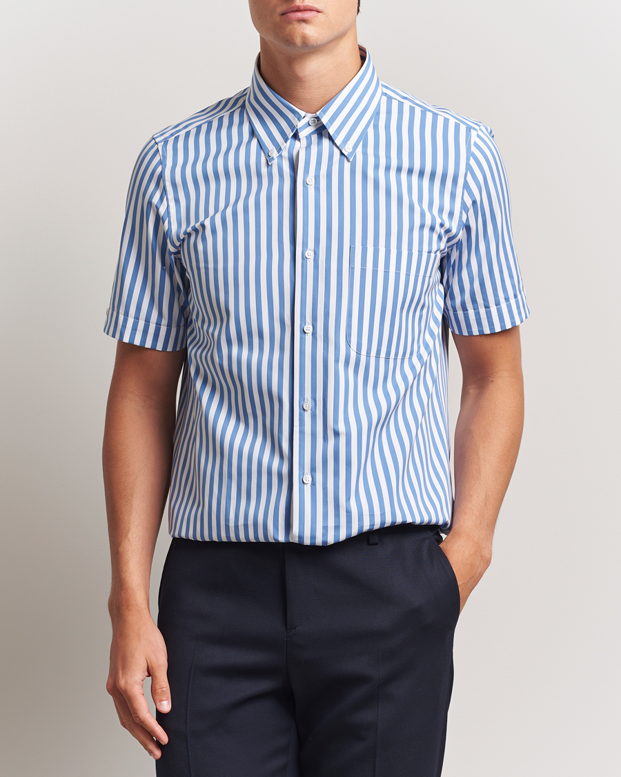 Uomini | Camicie | Thom Browne | Short Sleeve Button Down Shirt Medium Blue