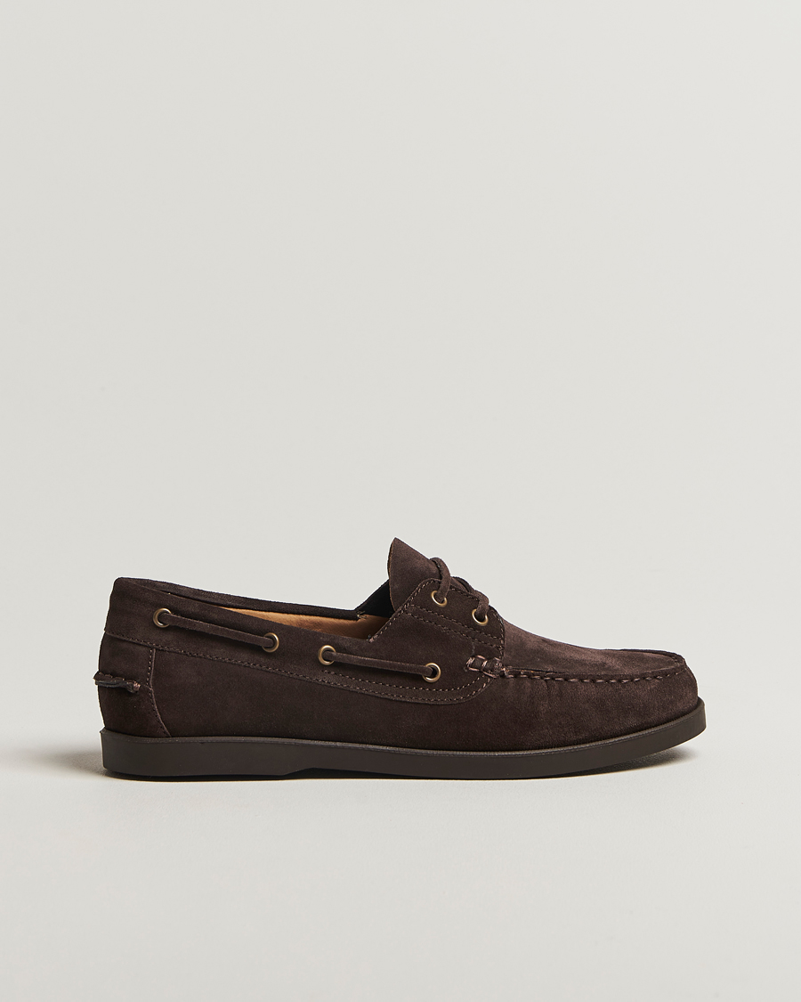 Uomini | Oscar Jacobson Deck Shoe Suede Chocolate Brown | Oscar Jacobson | Deck Shoe Suede Chocolate Brown