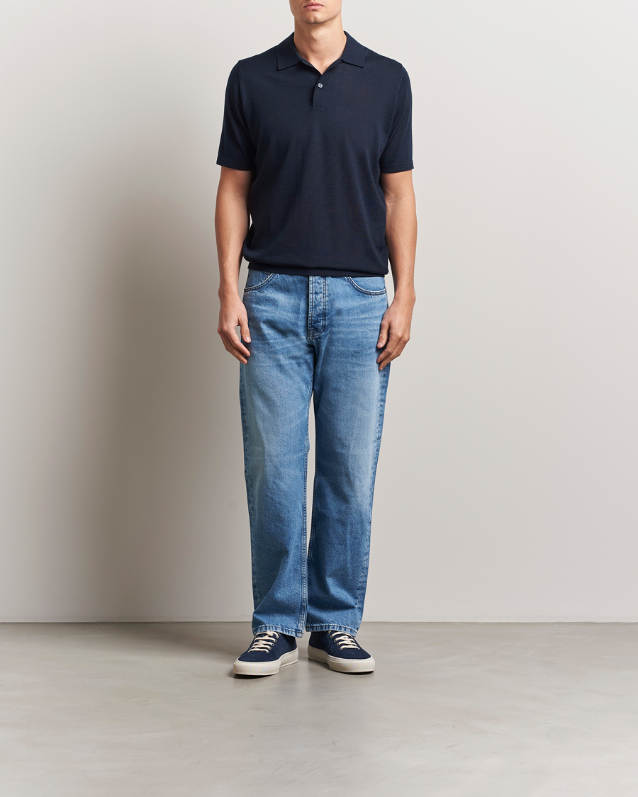 Uomini | Polo | Samsøe Samsøe | Sarown Knitted Polo Salute Navy