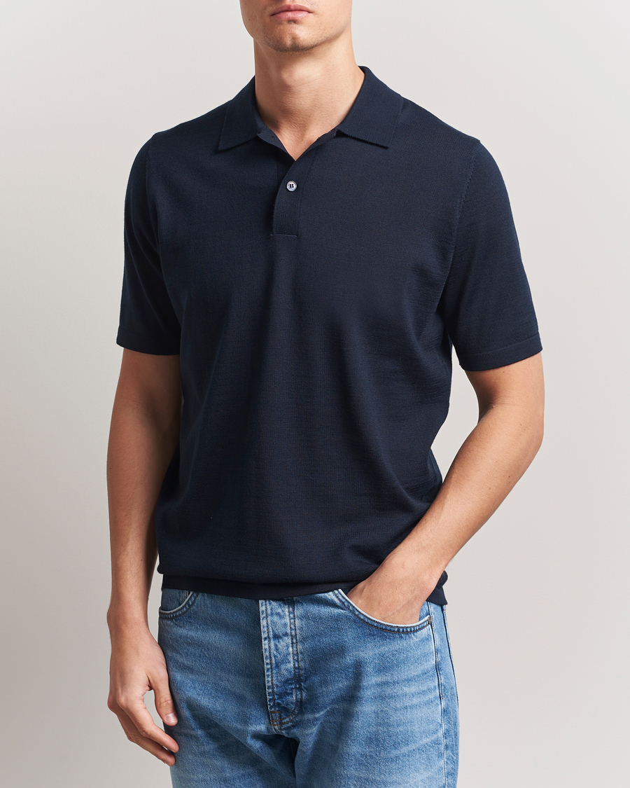 Uomini | Polo | Samsøe Samsøe | Sarown Knitted Polo Salute Navy