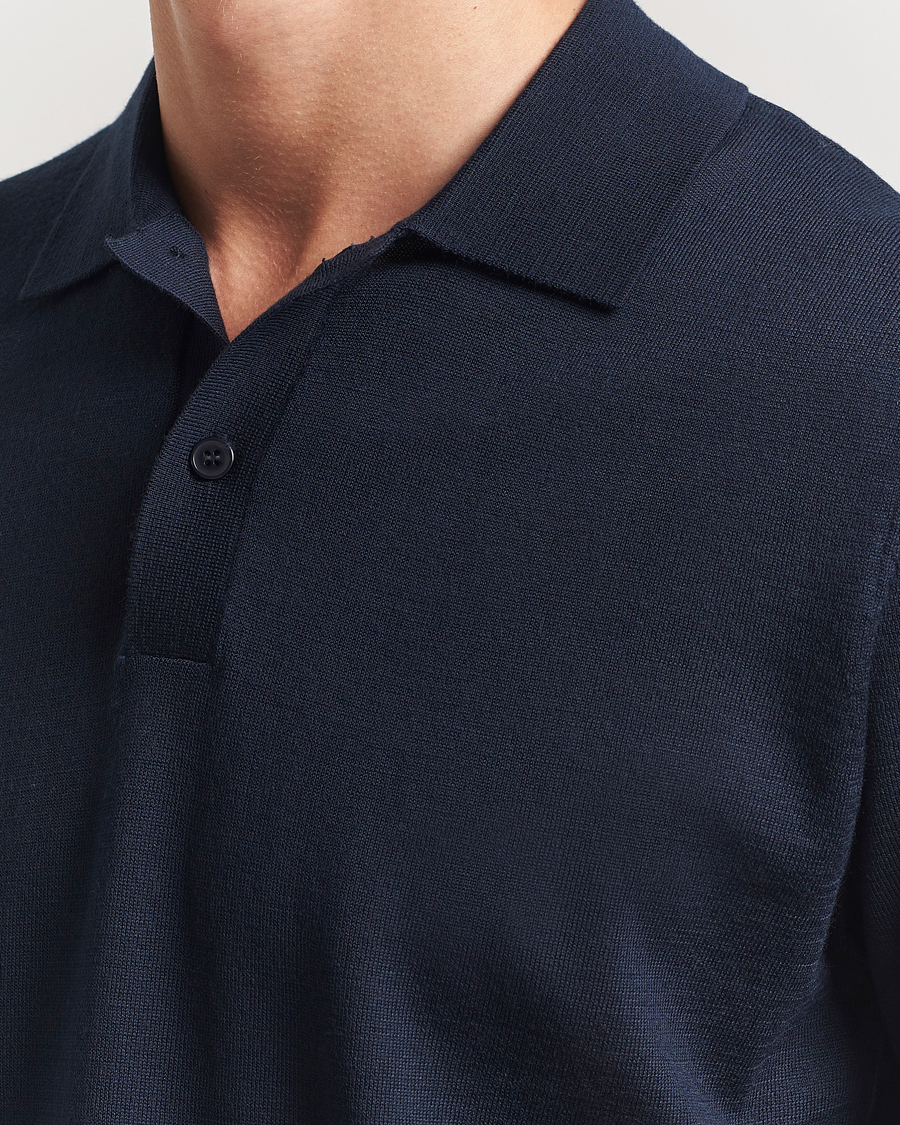 Uomini | Polo | Samsøe Samsøe | Sarown Knitted Polo Salute Navy
