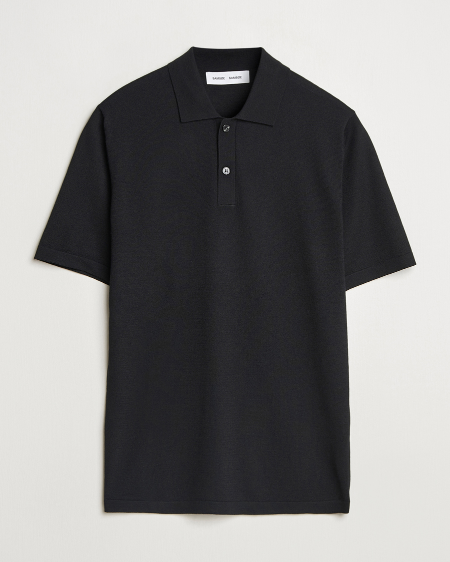 Uomini | Polo | Samsøe Samsøe | Sarown Knitted Polo Black