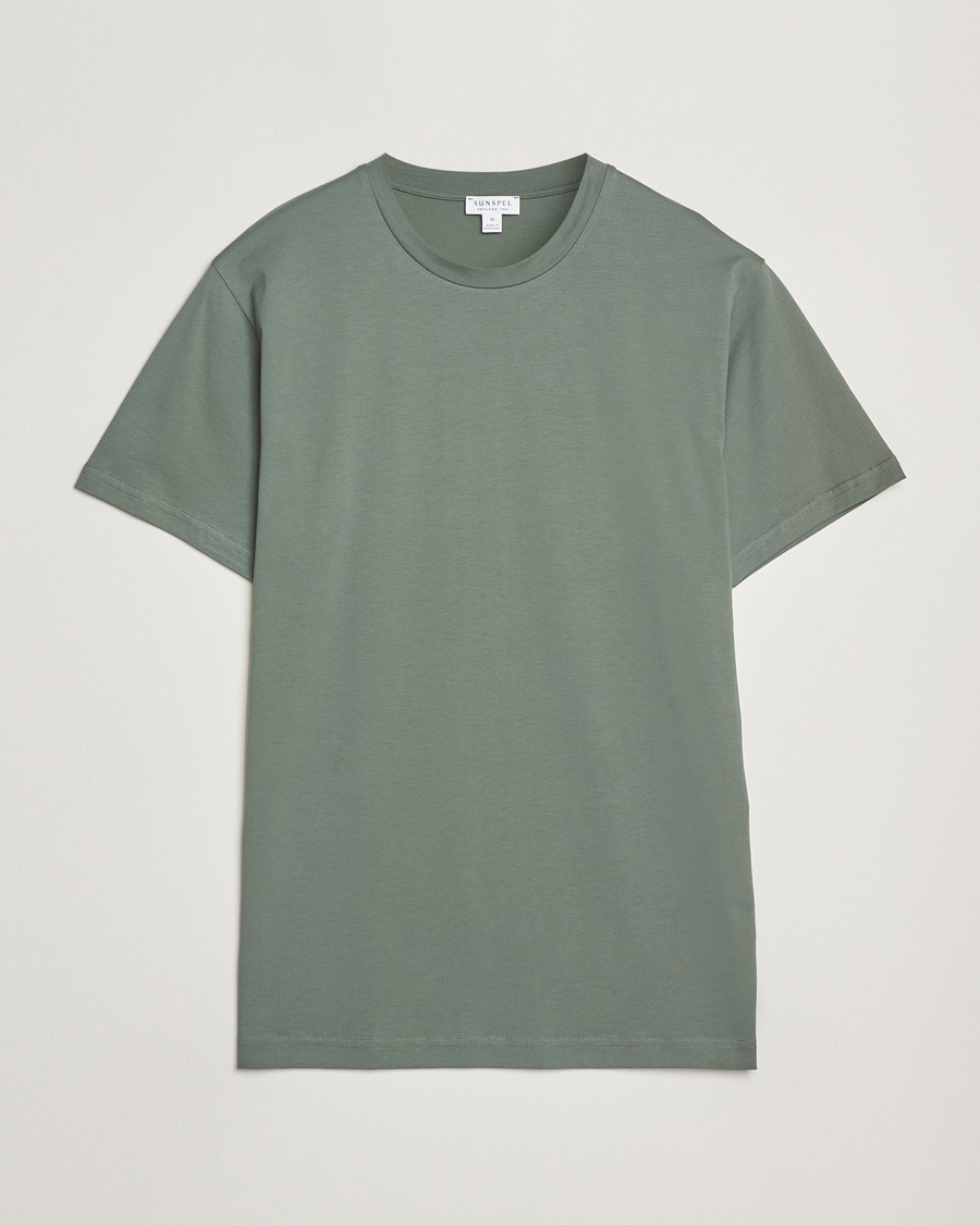 Uomini | T-shirt | Sunspel | Riviera Midweight T-Shirt Dusk Green