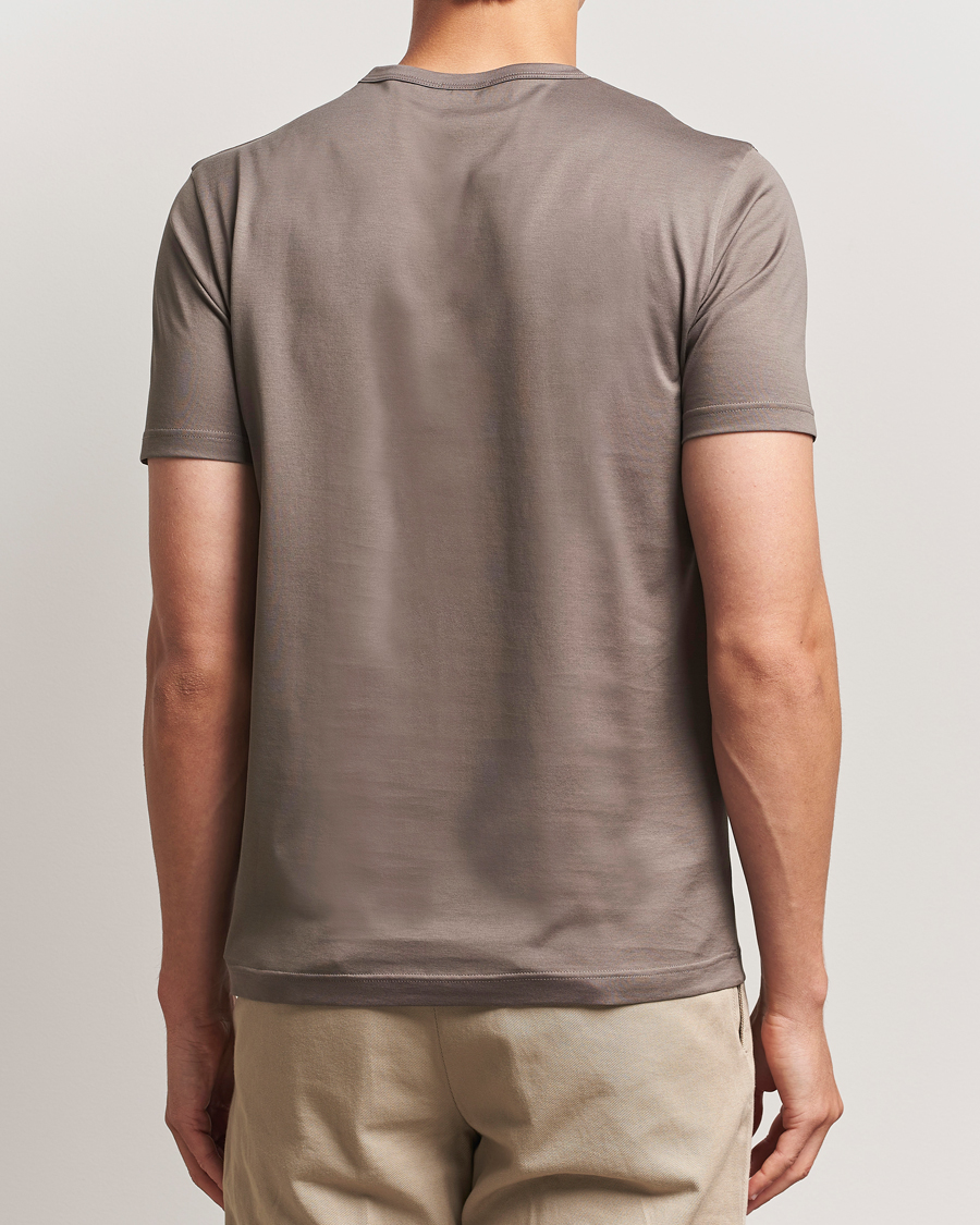 Uomini | T-shirt | Sunspel | Crew Neck Q82 Cotton T-Shirt Walnut