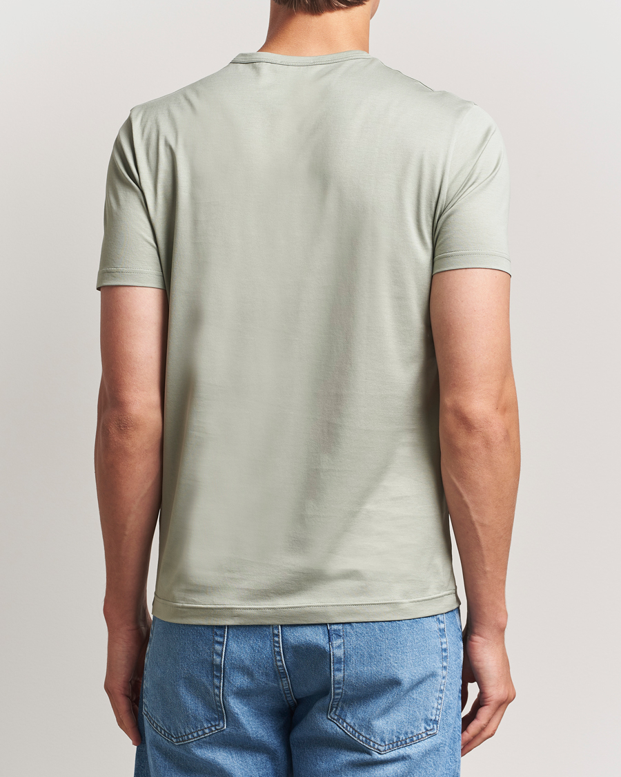 Uomini | T-shirt | Sunspel | Crew Neck Q82 Cotton T-Shirt Pastel Green