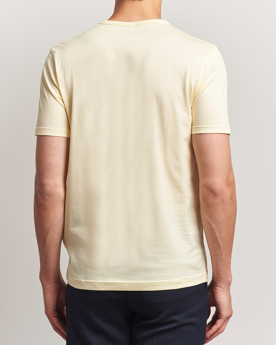 Uomini | T-shirt | Sunspel | Crew Neck Q82 Cotton T-Shirt Buttermilk