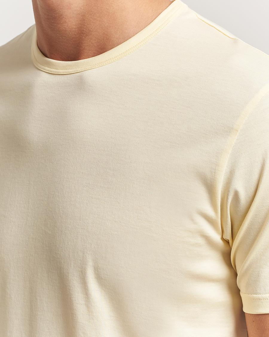 Uomini | T-shirt | Sunspel | Crew Neck Q82 Cotton T-Shirt Buttermilk