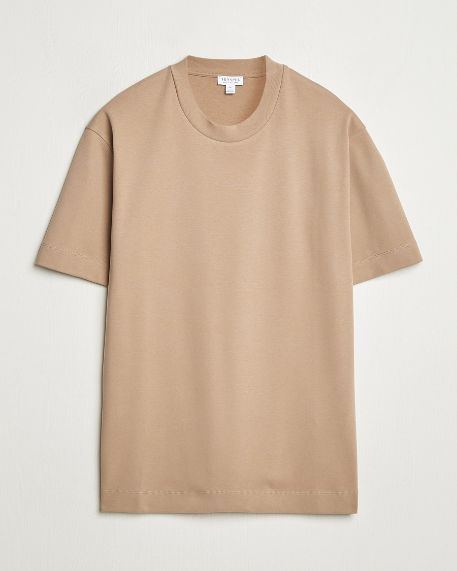 Uomini | T-shirt | Sunspel | Heavy Weight Supima Cotton T-Shirt Dune