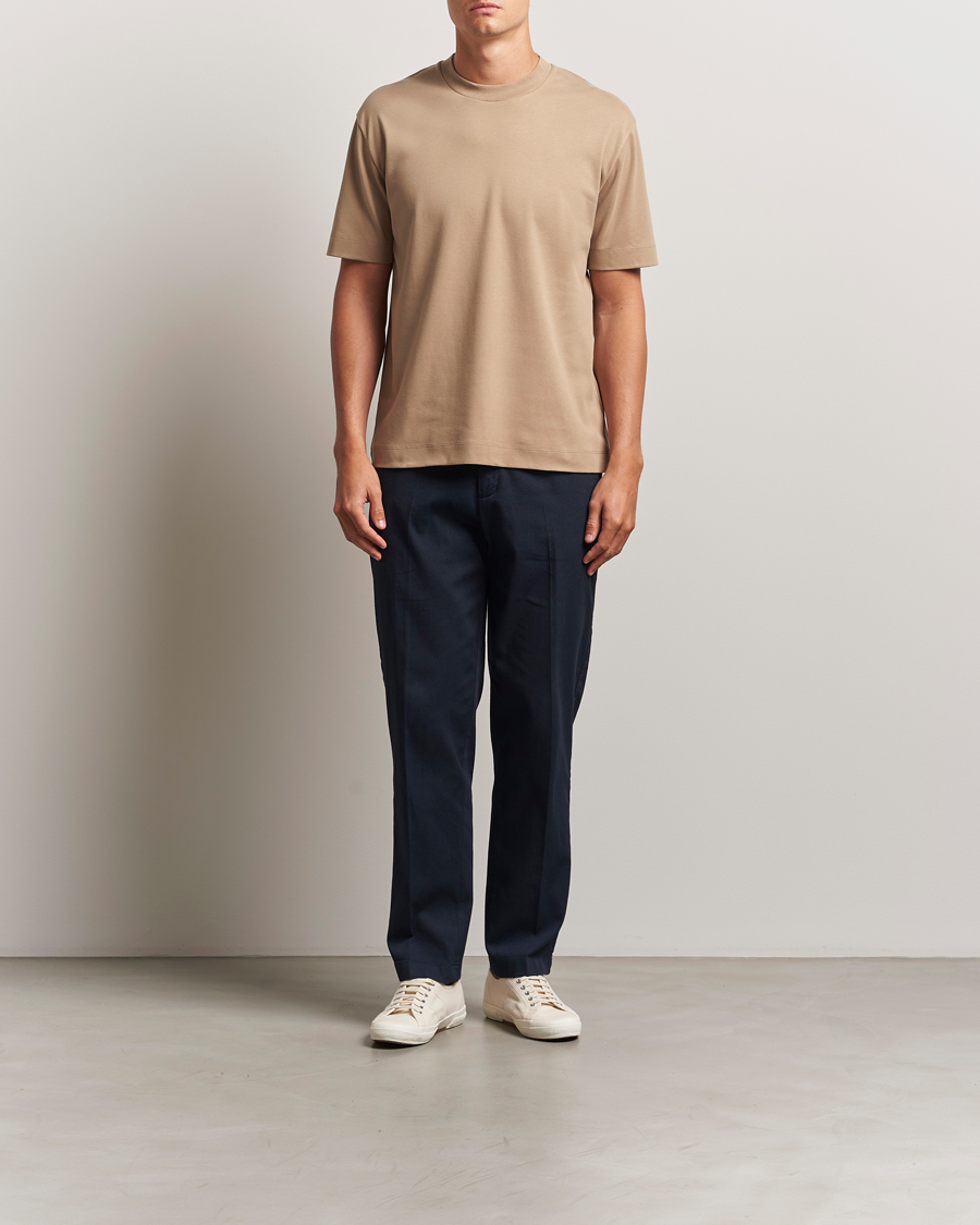 Uomini | T-shirt | Sunspel | Heavy Weight Supima Cotton T-Shirt Dune