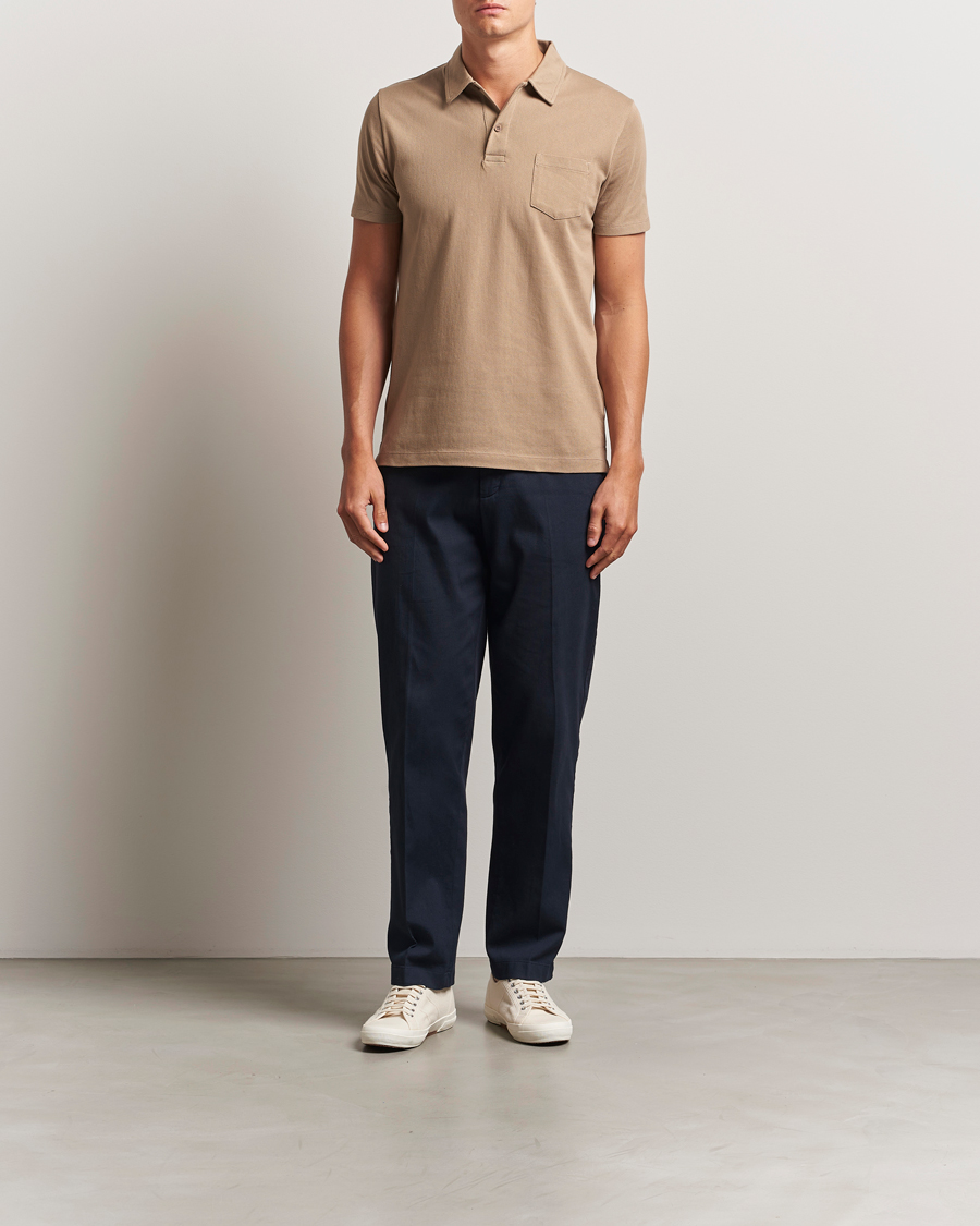 Uomini | Polo | Sunspel | Riviera Polo Shirt Dune
