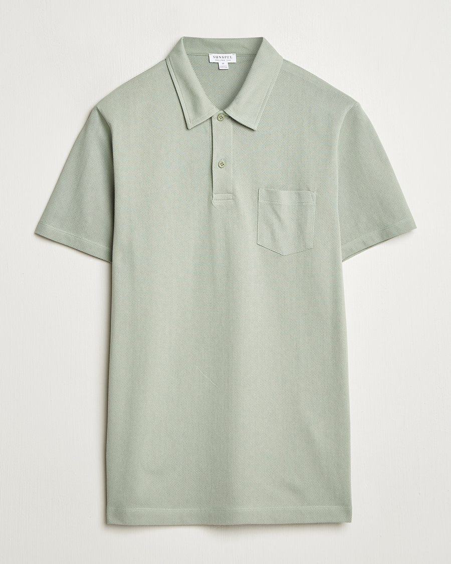 Uomini | Polo | Sunspel | Riviera Polo Shirt Pastel Green
