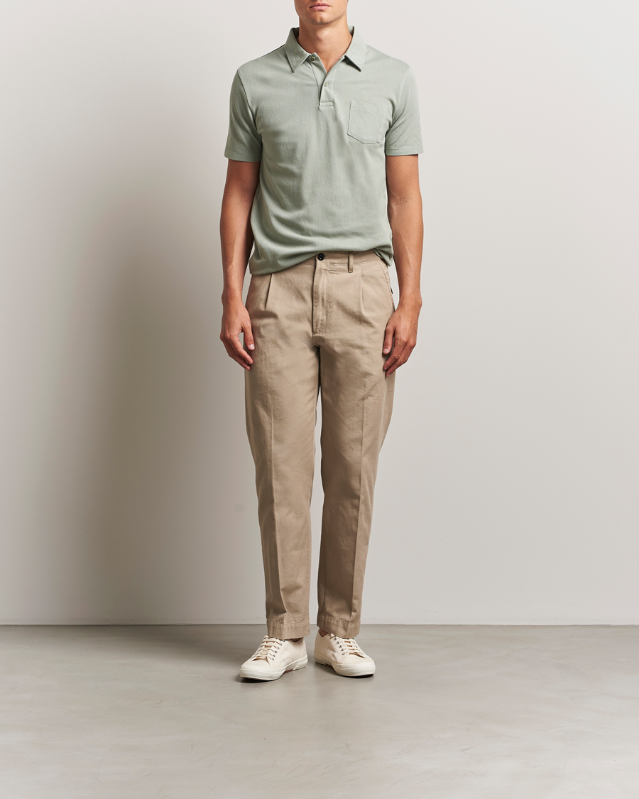 Uomini | Polo | Sunspel | Riviera Polo Shirt Pastel Green