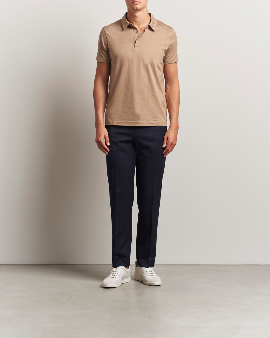 Uomini | Polo | Sunspel | Cotton Jersey Polo Dune
