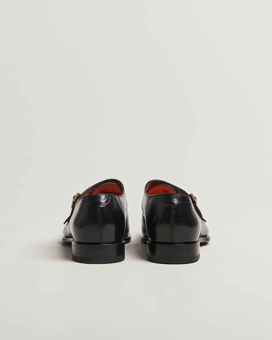 Uomini | Scarpe con cinturino alla caviglia | Santoni | Adrian Double Monk Black Calf