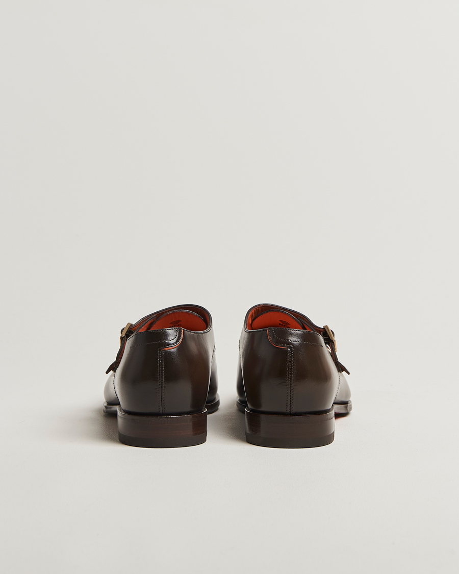 Uomini | Scarpe con cinturino alla caviglia | Santoni | Adrian Double Monk Dark Brown Calf