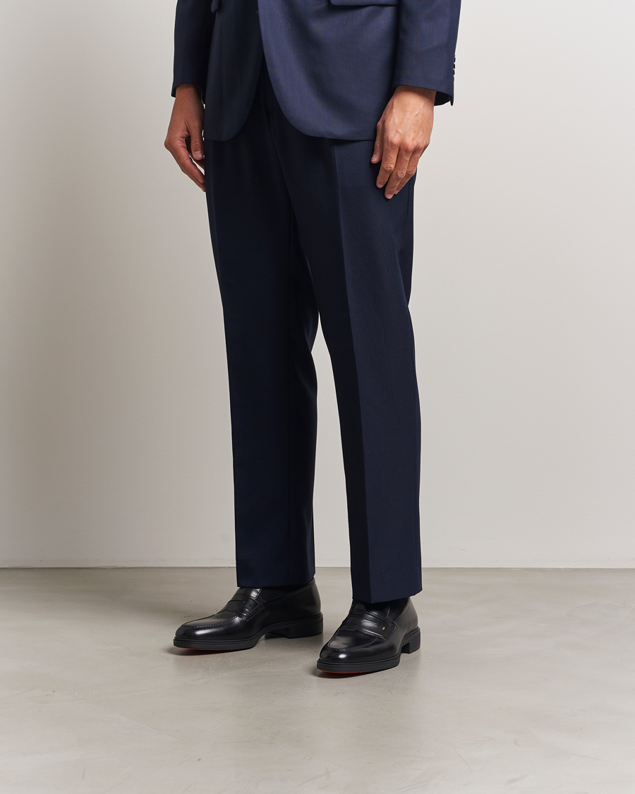 Uomini | Mocassini | Santoni | Easy Penny Loafer Black Calf