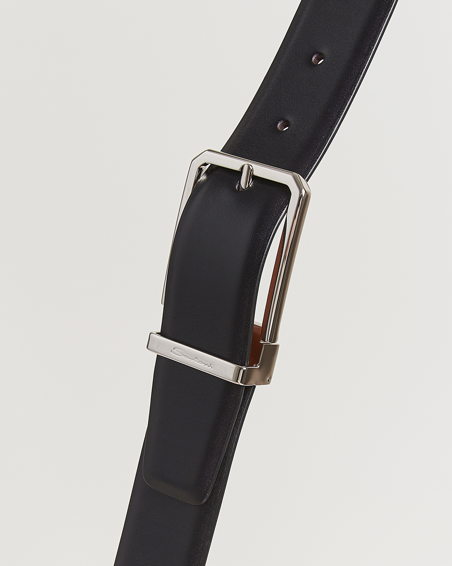 Uomini | Cinture | Santoni | Classic Leather Belt Black Calf