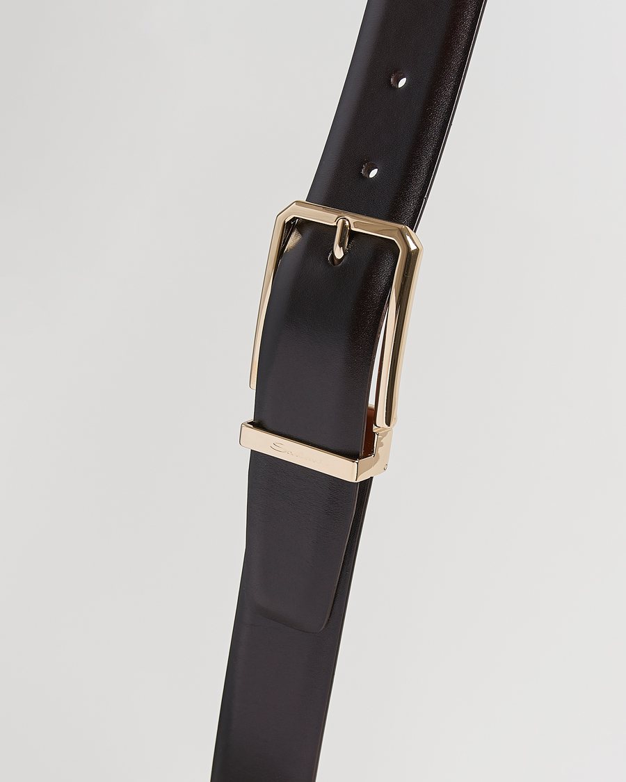 Uomini | Cinture | Santoni | Classic Leather Belt Dark Brown Calf