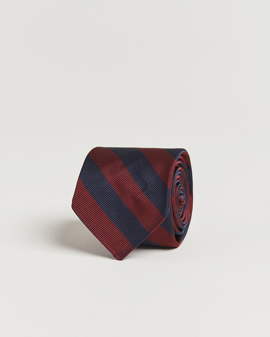 Uomini | Cravatte | Kamakura Shirts | Kamakura ShirtsVintage Ivy Regimental Stripe Silk TieNavy/Burgundy