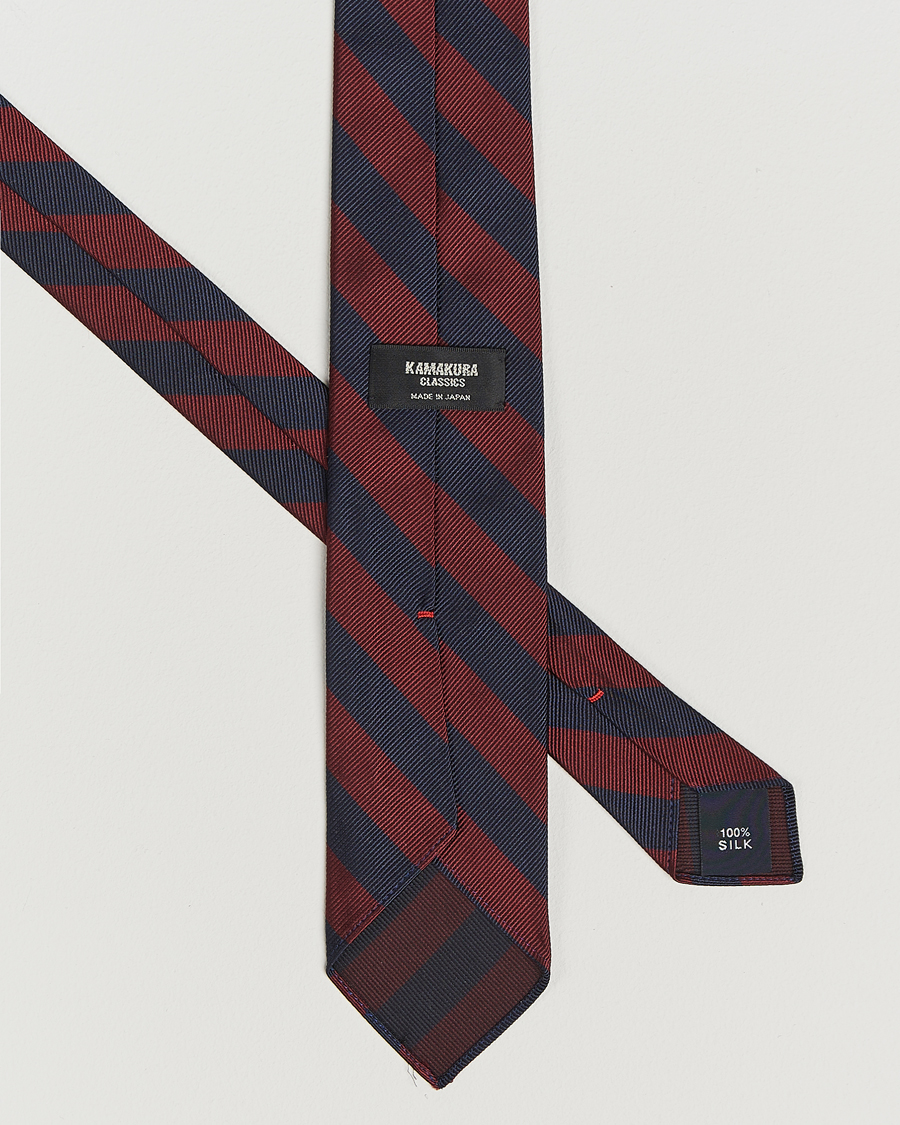 Uomini | Cravatte | Kamakura Shirts | Kamakura ShirtsVintage Ivy Regimental Stripe Silk TieNavy/Burgundy
