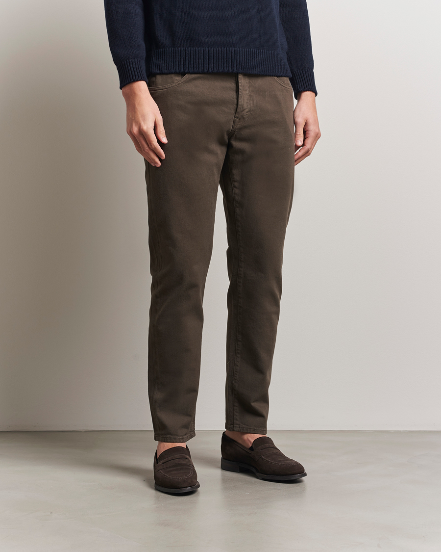 Uomini | Pantaloni | Incotex | 5-Pocket Cotton Stretch Pants Dark Brown