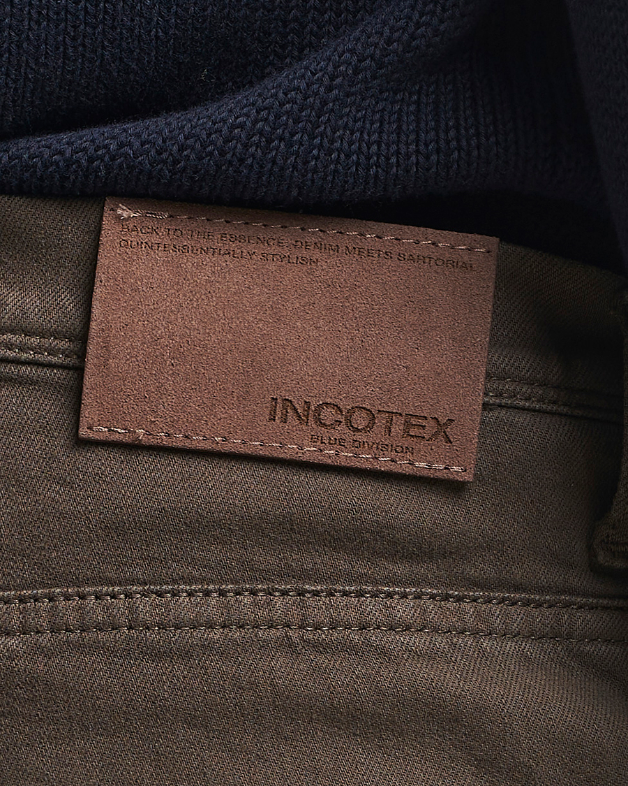 Uomini | Pantaloni | Incotex | 5-Pocket Cotton Stretch Pants Dark Brown