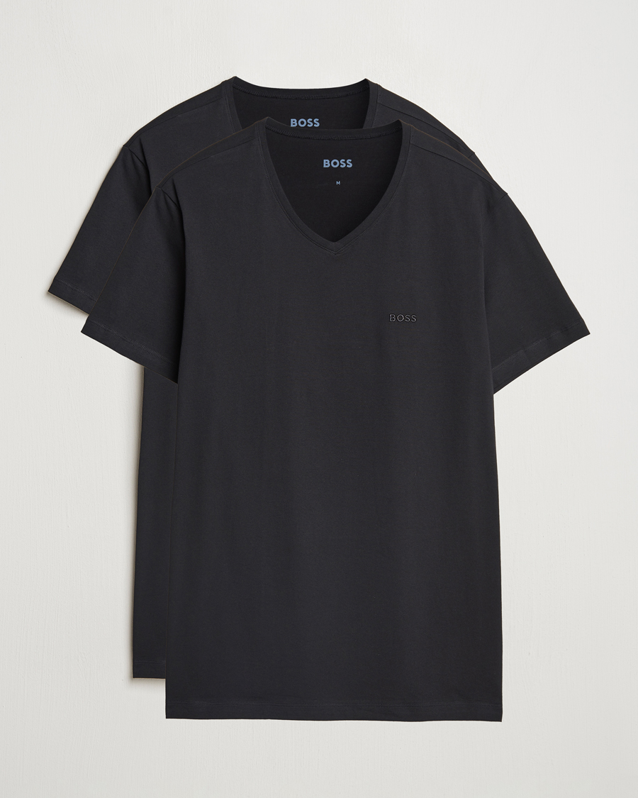 Uomini | T-shirt | BOSS BLACK | 2-Pack Relaxed Fit V-Neck T-Shirt Black
