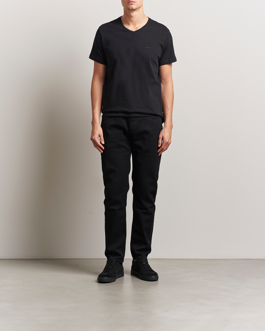 Uomini | T-shirt | BOSS BLACK | 2-Pack Relaxed Fit V-Neck T-Shirt Black