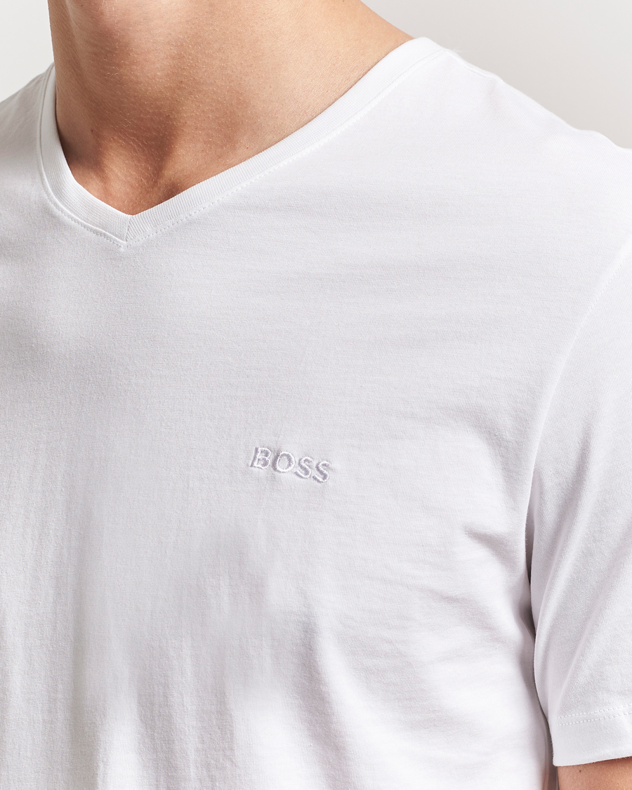 Uomini | T-shirt | BOSS BLACK | 2-Pack Relaxed Fit V-Neck T-Shirt White
