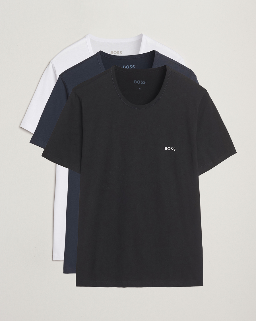 Uomini | T-shirt | BOSS BLACK | 3-Pack Crew Neck T-Shirt White/Navy/Black