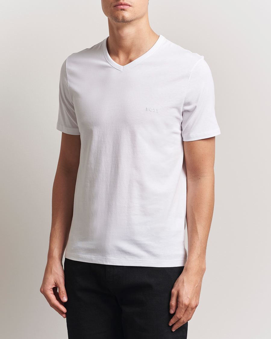 Uomini | T-shirt | BOSS BLACK | 3-Pack V-Neck T-Shirt White