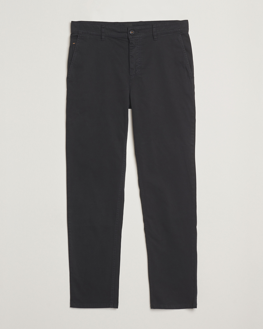 Uomini | Pantaloni | BOSS ORANGE | Tapered Fit Cotton Chinos Black