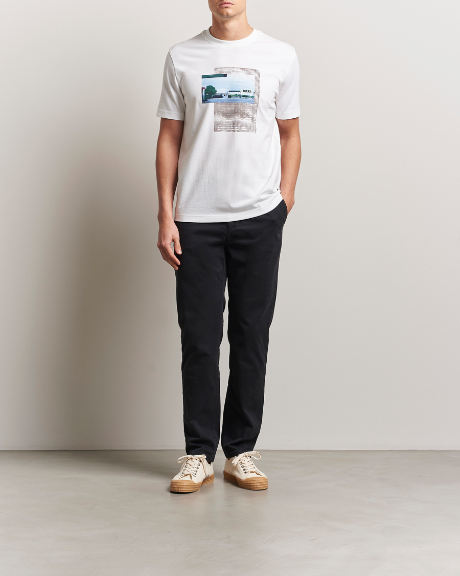 Uomini | Pantaloni | BOSS ORANGE | Tapered Fit Cotton Chinos Black