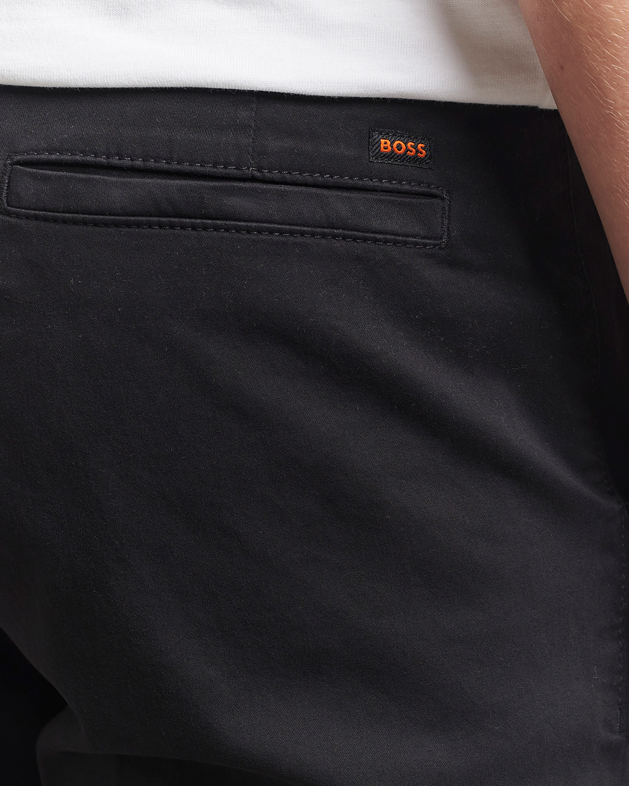 Uomini | Pantaloni | BOSS ORANGE | Tapered Fit Cotton Chinos Black