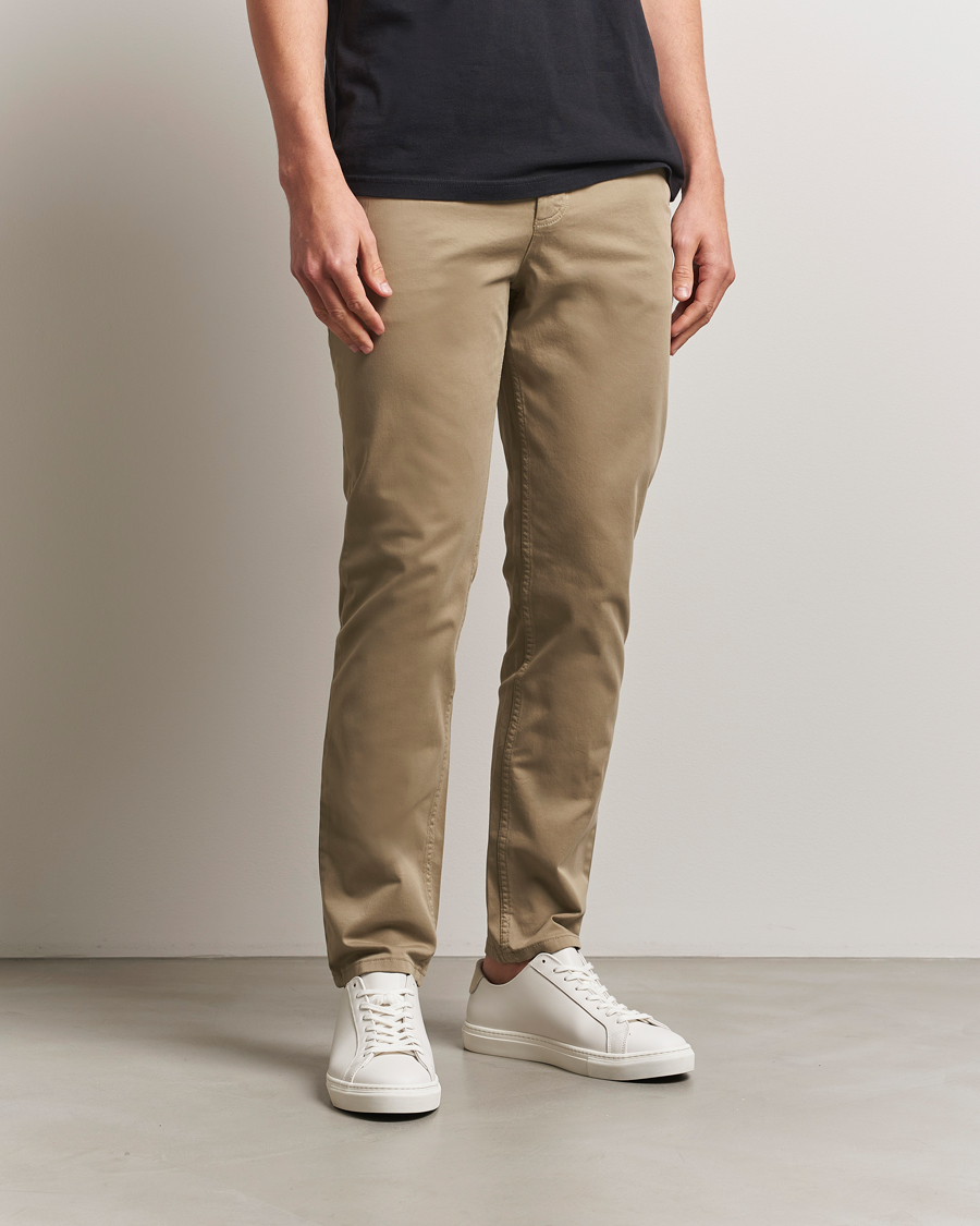 Uomini | Pantaloni | BOSS ORANGE | Tapered Fit Cotton Chinos Beige