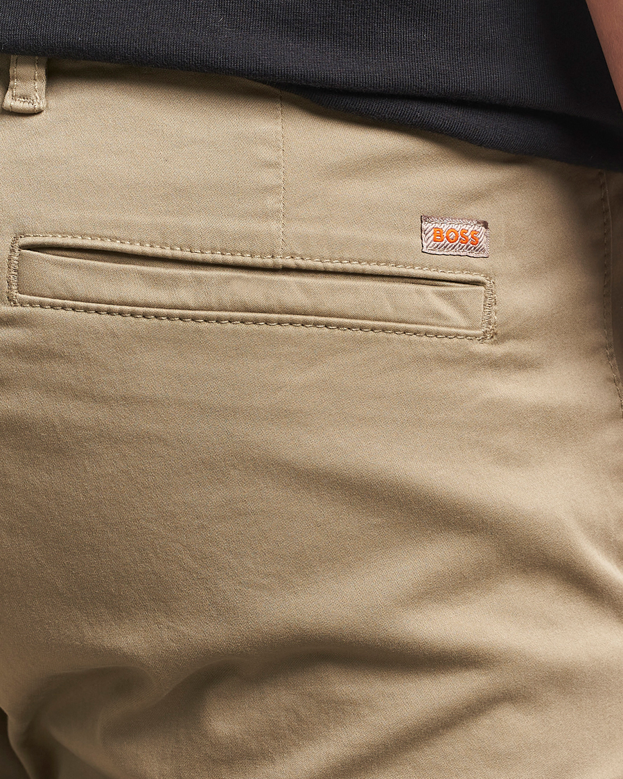 Uomini | Pantaloni | BOSS ORANGE | Tapered Fit Cotton Chinos Beige