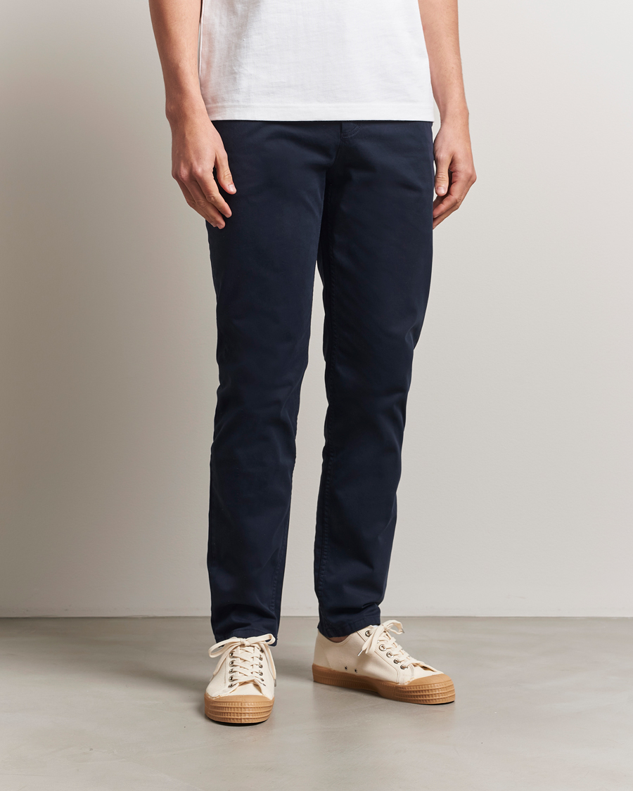 Uomini | Pantaloni | BOSS ORANGE | Tapered Fit Cotton Chinos Dark Blue