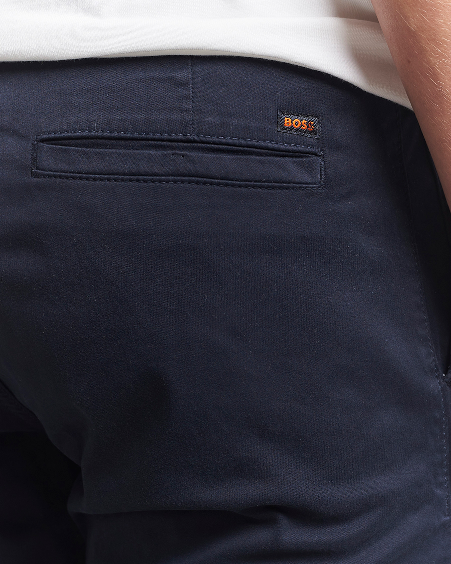 Uomini | Pantaloni | BOSS ORANGE | Tapered Fit Cotton Chinos Dark Blue
