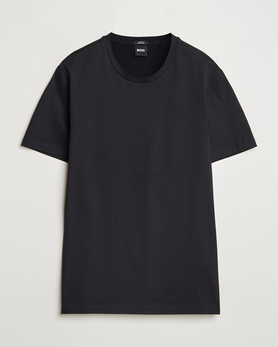 Uomini | T-shirt | BOSS BLACK | Tessler Mercerized Crew Neck T-Shirt Black