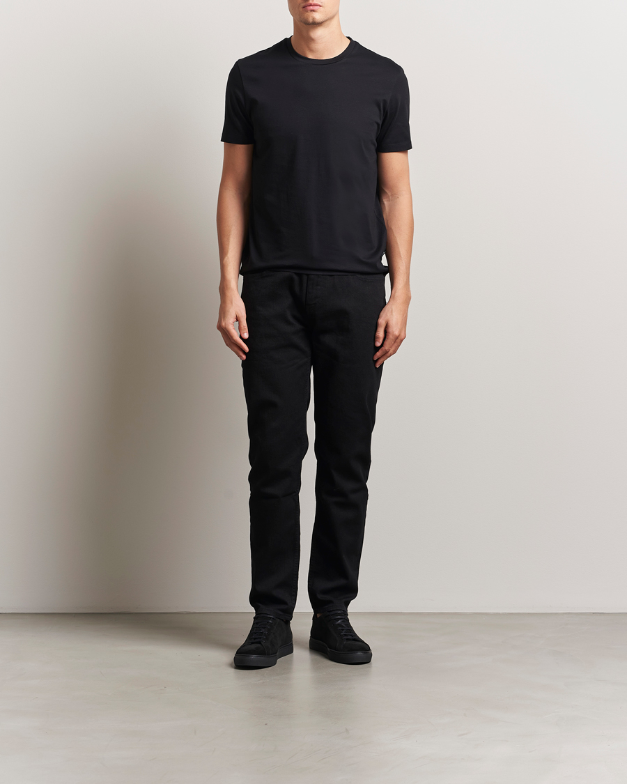 Uomini | T-shirt | BOSS BLACK | Tessler Mercerized Crew Neck T-Shirt Black