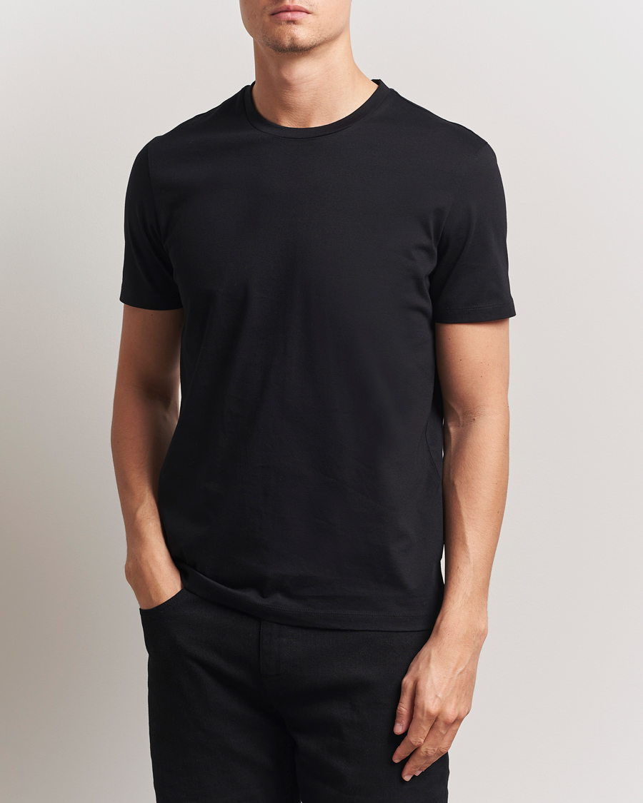Uomini | T-shirt | BOSS BLACK | Tessler Mercerized Crew Neck T-Shirt Black