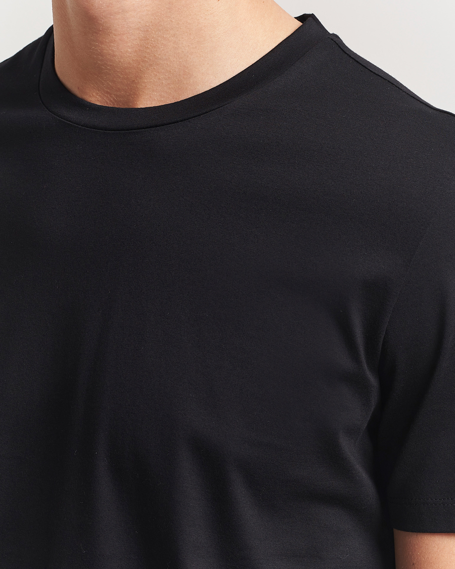 Uomini | T-shirt | BOSS BLACK | Tessler Mercerized Crew Neck T-Shirt Black