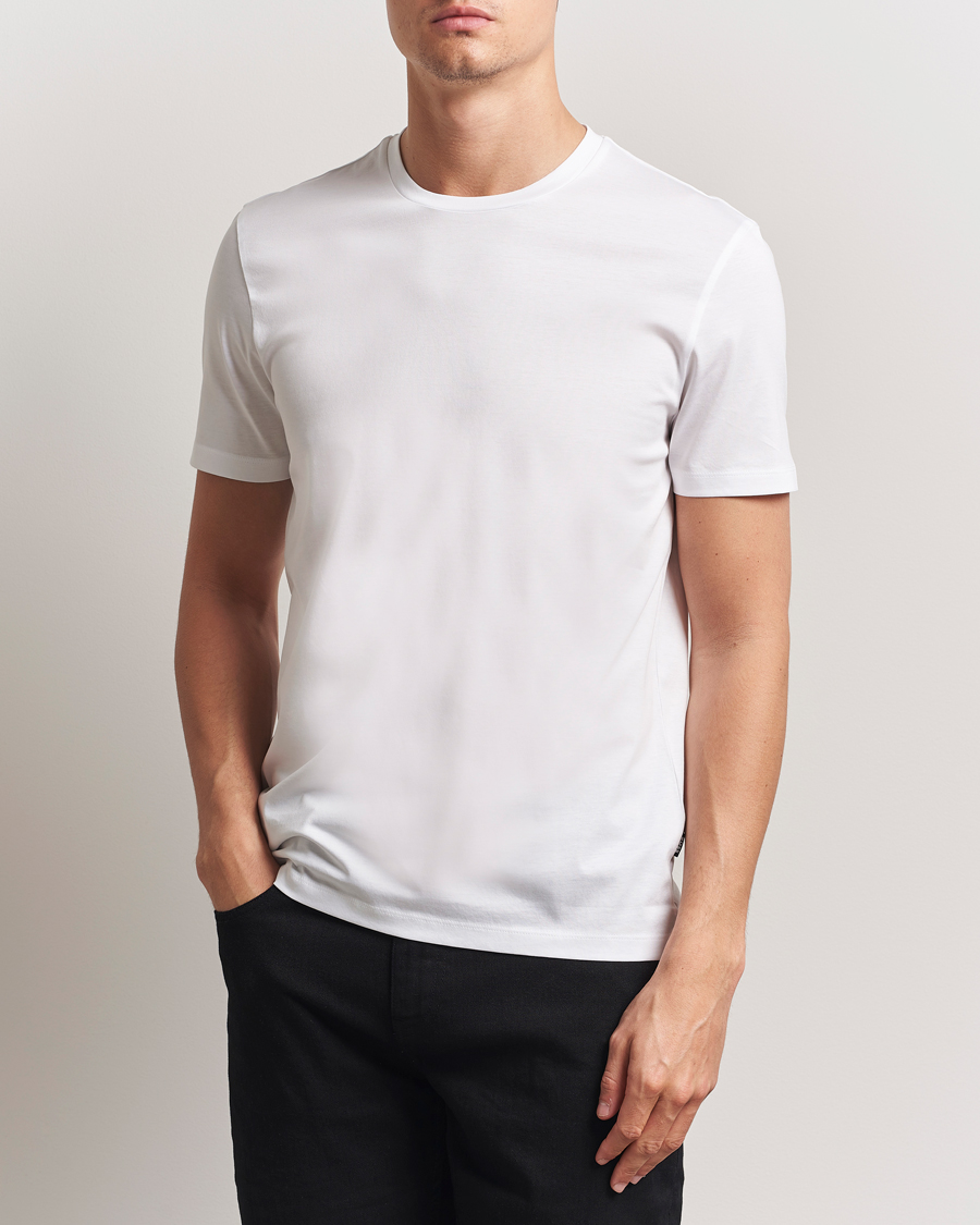 Uomini | T-shirt | BOSS BLACK | Tessler Mercerized Crew Neck T-Shirt White