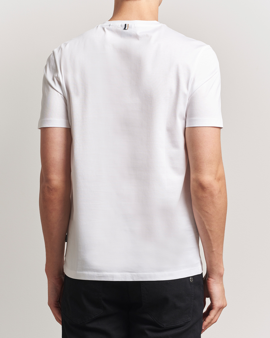 Uomini | T-shirt | BOSS BLACK | Tessler Mercerized Crew Neck T-Shirt White