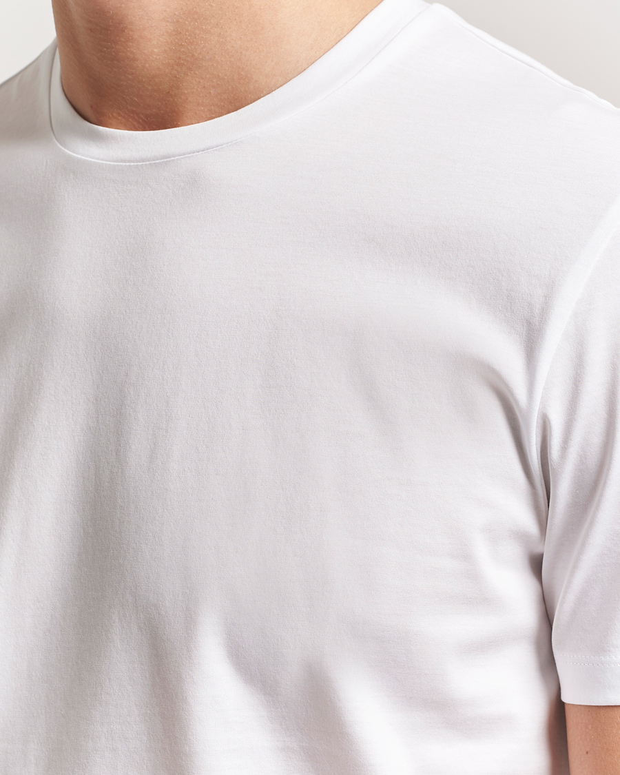 Uomini | T-shirt | BOSS BLACK | Tessler Mercerized Crew Neck T-Shirt White