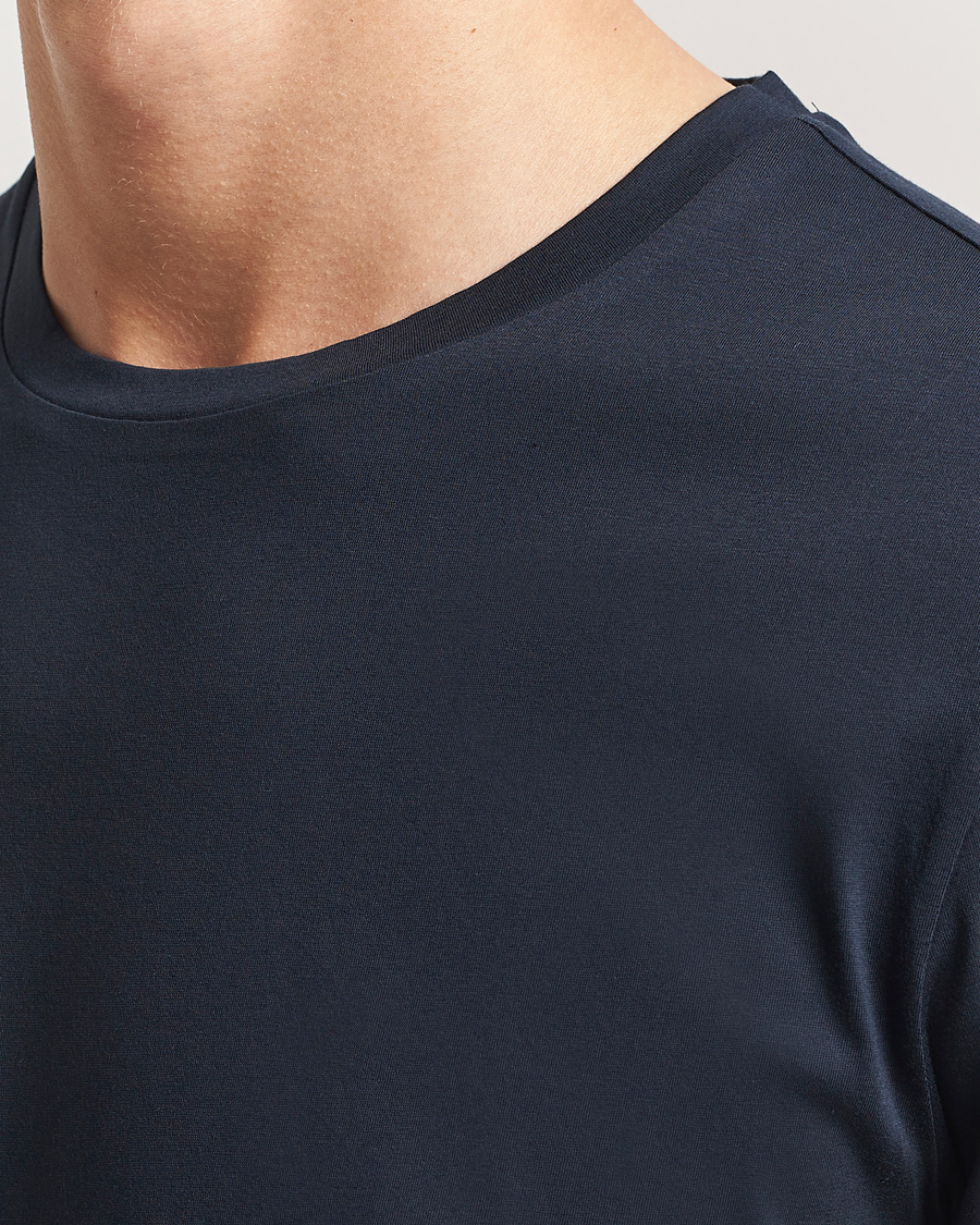 Uomini | T-shirt | BOSS BLACK | Tessler Mercerized Crew Neck T-Shirt Dark Blue