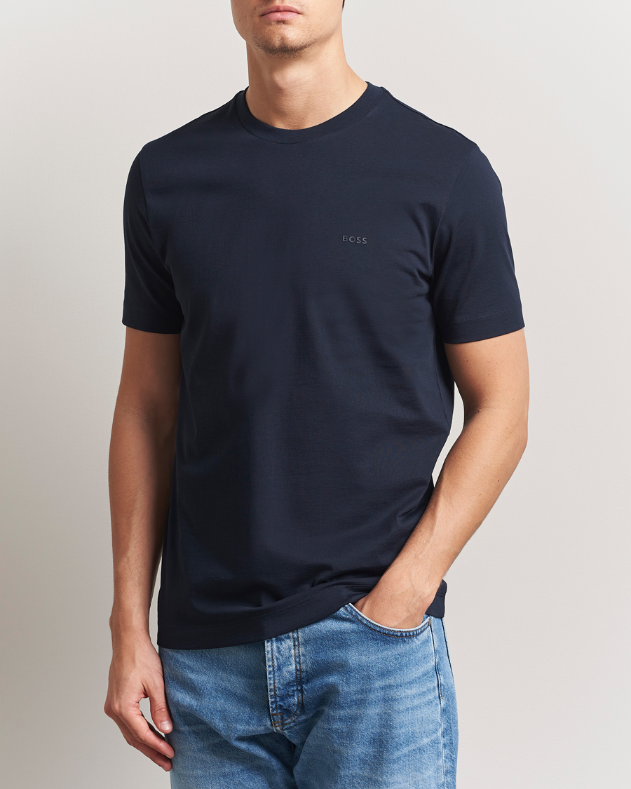 Uomini | T-shirt | BOSS BLACK | Thompson Crew Neck T-Shirt Dark Blue